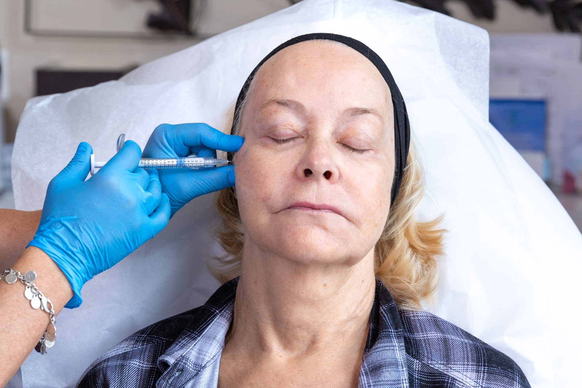 An APT Medical Aesthetics patient receiving Radiesse dermal filler collagen treatment for face 